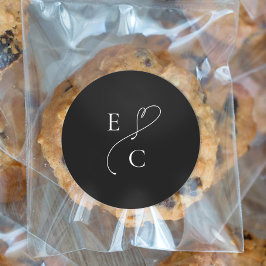 シンプルモダンモノグラムのイニシャルロゴ ラウンドシール