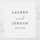 シンプルモダンモノグラムのス結婚プきらめくト ワインラベル (シングルラベル)