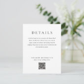 シンプルモダンモノグラムエレガントウェディング エンクロージャーカード (スタンド正面)