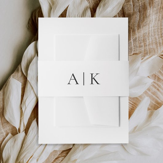 シンプルモダンモノグラムエレガントウェディング 招待状ベリーバンド