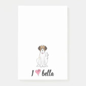 シンプルモダンモノグラムスタイリッシュブラウンブラックドッグ ポストイット (正面)