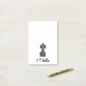 シンプルモダンモノグラムスタイリッシュブラックプードル ポストイット (デスク上)