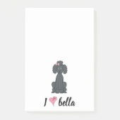 シンプルモダンモノグラムスタイリッシュブラックプードル ポストイット (正面)