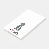 シンプルモダンモノグラムスタイリッシュ白黒ドッグ ポストイット (アングル)