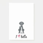 シンプルモダンモノグラムスタイリッシュ白黒ドッグ ポストイット (正面)