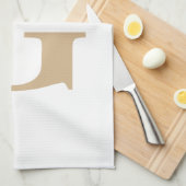 シンプルモダンモノグラムタンアンドホワイト キッチンタオル (四つ折り)