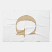 シンプルモダンモノグラムタンアンドホワイト キッチンタオル (横)