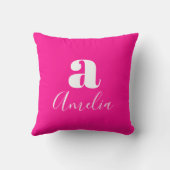 シンプルモダンモノグラムホットピンク クッション (裏面)