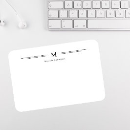 シンプルモダンモノグラム名フォーマル族 ノートカード