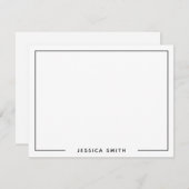 シンプルモダンモノグラム名縁ど ノートカード (正面/裏面)