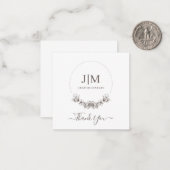 シンプルモダンモノグラム宝石製品ラベル ノートカード (正面/裏面インサイチュ)