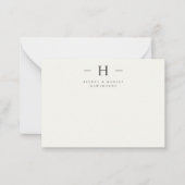 シンプルモダンモノグラム対イニシャル文房具 ノートカード (正面)