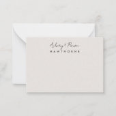 シンプルモダンモノグラム対ユ素朴ーカリ ノートカード (正面)