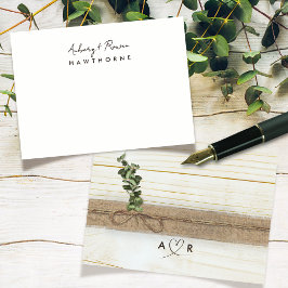 シンプルモダンモノグラム対ユ素朴ーカリ ノートカード