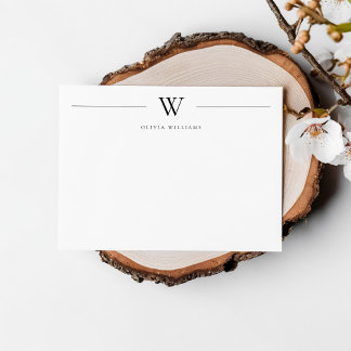 シンプルモダンモノグラム文房具 ノートカード