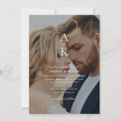 シンプルモダンモノグラム結婚写真 招待状 (正面)