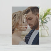 シンプルモダンモノグラム結婚写真 招待状 (スタンド正面)