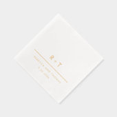 シンプルモダンモノグラ結婚ム 箔ナプキン (右)