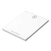 シンプルモダンモノグ素朴ミニマルラムリースブラック ノートパッド (回転)