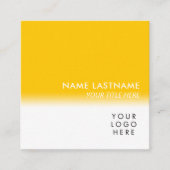 シンプルモダンユニークYour Logo Bright Yellow White スクエア名刺 (正面)