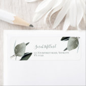 シンプルモダンユーカリ差出人住所 ラベル (インサイチュ)