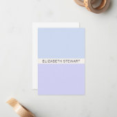 シンプルモダンライトブルーとラベンダープロフェッショナル ノートカード (正面/裏面インサイチュ)
