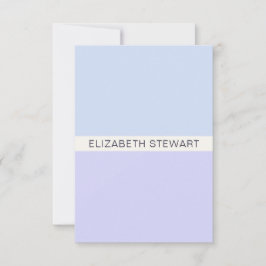 シンプルモダンライトブルーとラベンダープロフェッショナル ノートカード