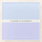 シンプルモダンライトブルー ガラスコースター (正面)