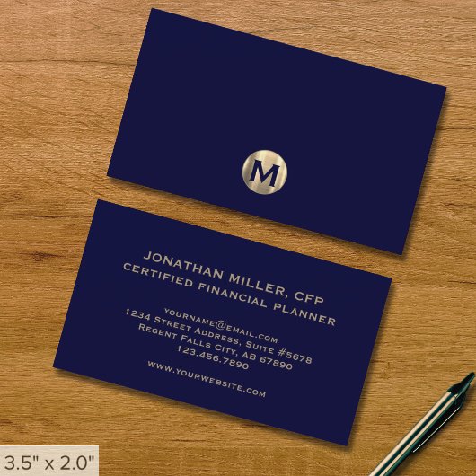 シンプルモダンラグジュアリーモノグラム 名刺