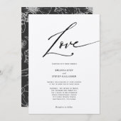 シンプルモダンラブ カリグラフィー ウェディング 招待状 (正面/裏面)