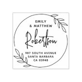 シンプルモダンリース結婚した対差出人住所 ラバースタンプ (インプリント)