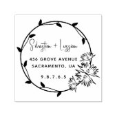 シンプルモダンリース結婚した対 セルフインキングスタンプ (デザイン)