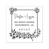 シンプルモダンリース結婚した対 セルフインキングスタンプ (デザイン)