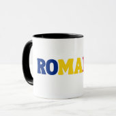 シンプルモダンルーマニア国旗のアパレル マグカップ (正面左)
