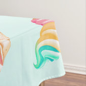 シンプルモダンレインボーのアイスクリーム誕生日パーティー テーブルクロス (インサイチュ)