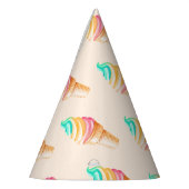 シンプルモダンレインボーのアイスクリーム誕生日パーティー パーティーハット (左)