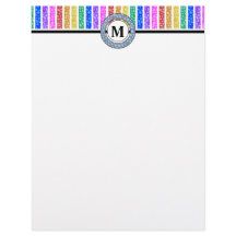 シンプルモダンレインボーカラーストライプモノグラム