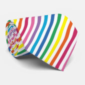 シンプルモダンレインボー色のストライプパターン ネクタイ (ロール)