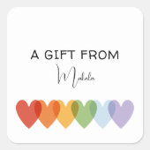 シンプルモダンレインボー スクエアシール (正面)