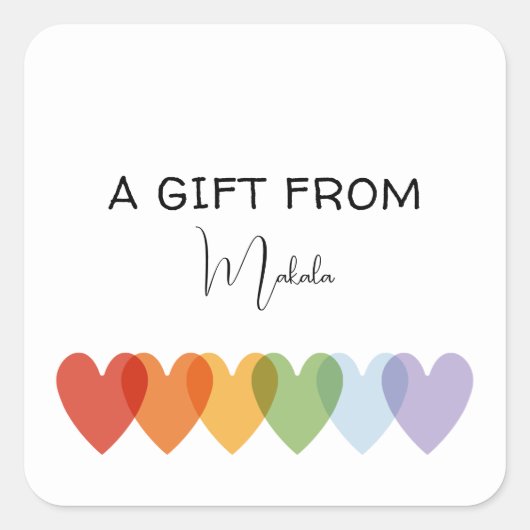 シンプルモダンレインボー スクエアシール (正面)