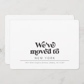 シンプルモダンレトロタイポグラフィ移動 案内状 (正面/裏面)
