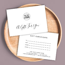 シンプルモダンロゴのギフト証明書の追加
