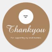 シンプルモダンロゴスクリプトの順サンキュー序 ラウンドシール (正面)