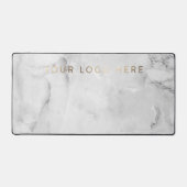 シンプルモダンロゴ白大理石事務所 デスクマット (正面)