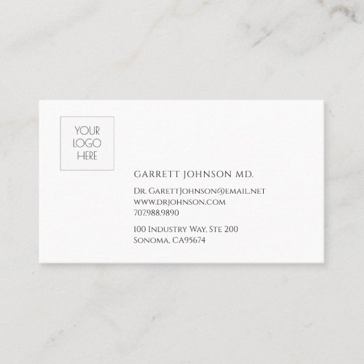 シンプルモダンロゴ・ミニマル医師 名刺 (正面)