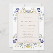 シンプルモダンワイルドフラワー結婚式招待状 招待状 (正面)