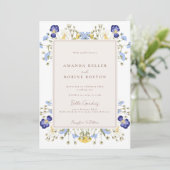 シンプルモダンワイルドフラワー結婚式招待状 招待状 (スタンド正面)