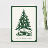 シンプルモダンヴィンテージクリスマスツリーと玩具 シーズンカード (正面)
