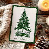 シンプルモダンヴィンテージクリスマスツリーと玩具 シーズンカード