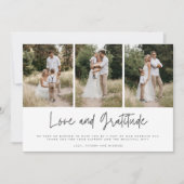 シンプルモダン三つ結婚の写真 サンキューカード (正面)